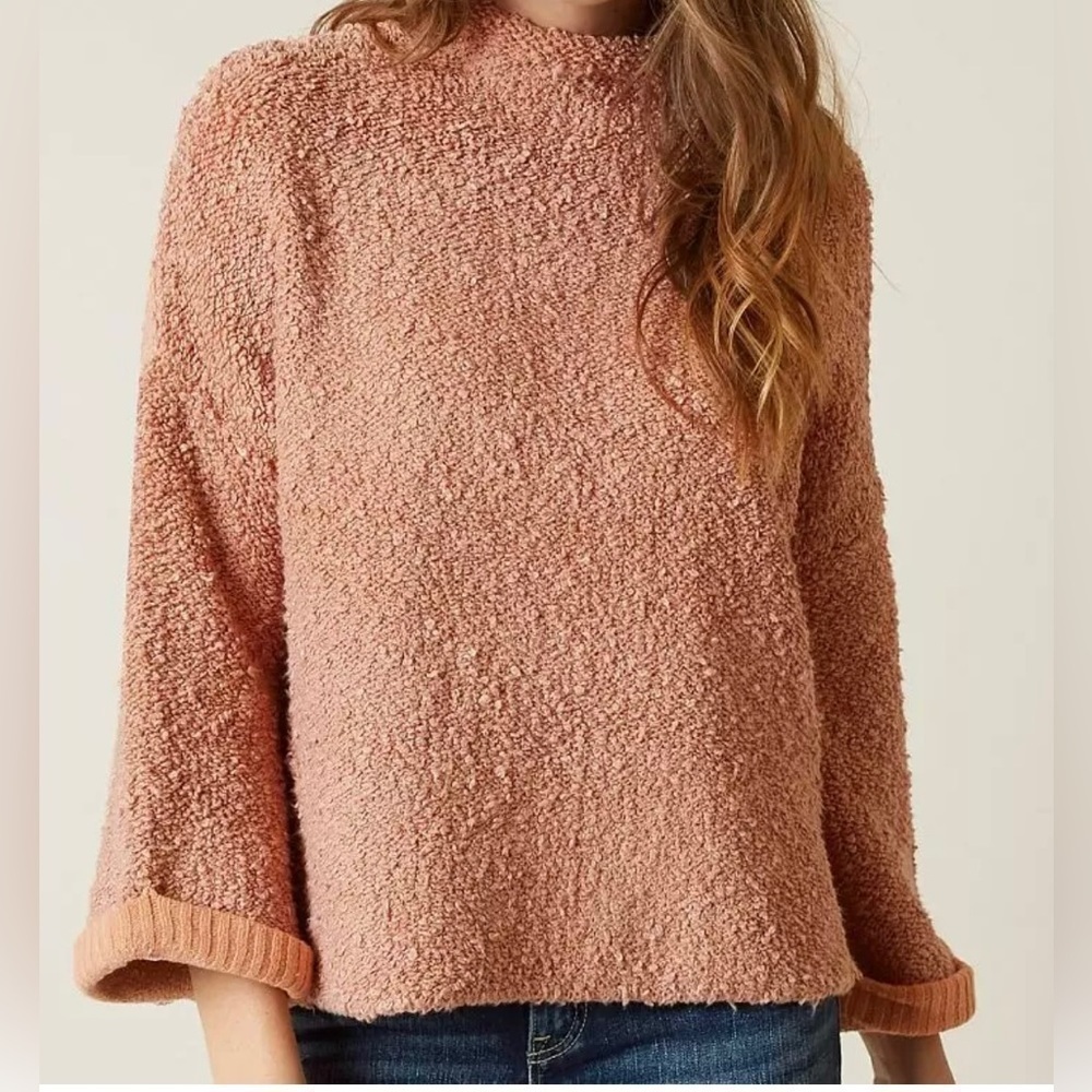 Free People Cuddle Up Sweater Rose - size S